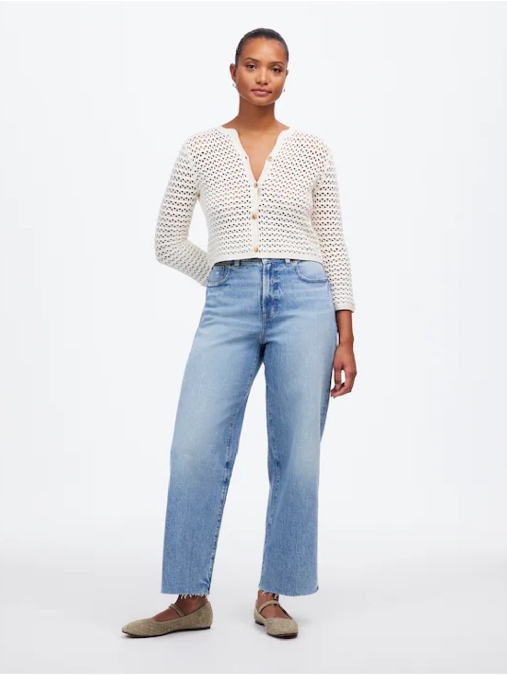 Madewell Curvy Perfect Vintage Wide-Leg Crop Jean in the Hallstead wash